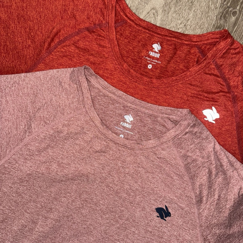 Lot Of 2 Rabbit Running EZ Tee Short Sleeve T Shirt Women's XL Red Pink
